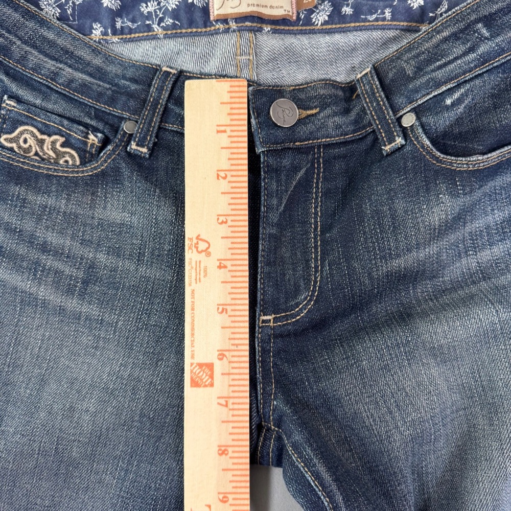 Paige Premium Denim Flare Jeans Hollywood Hills Women's 28 Y2K Embroidery - Picture 8 of 13